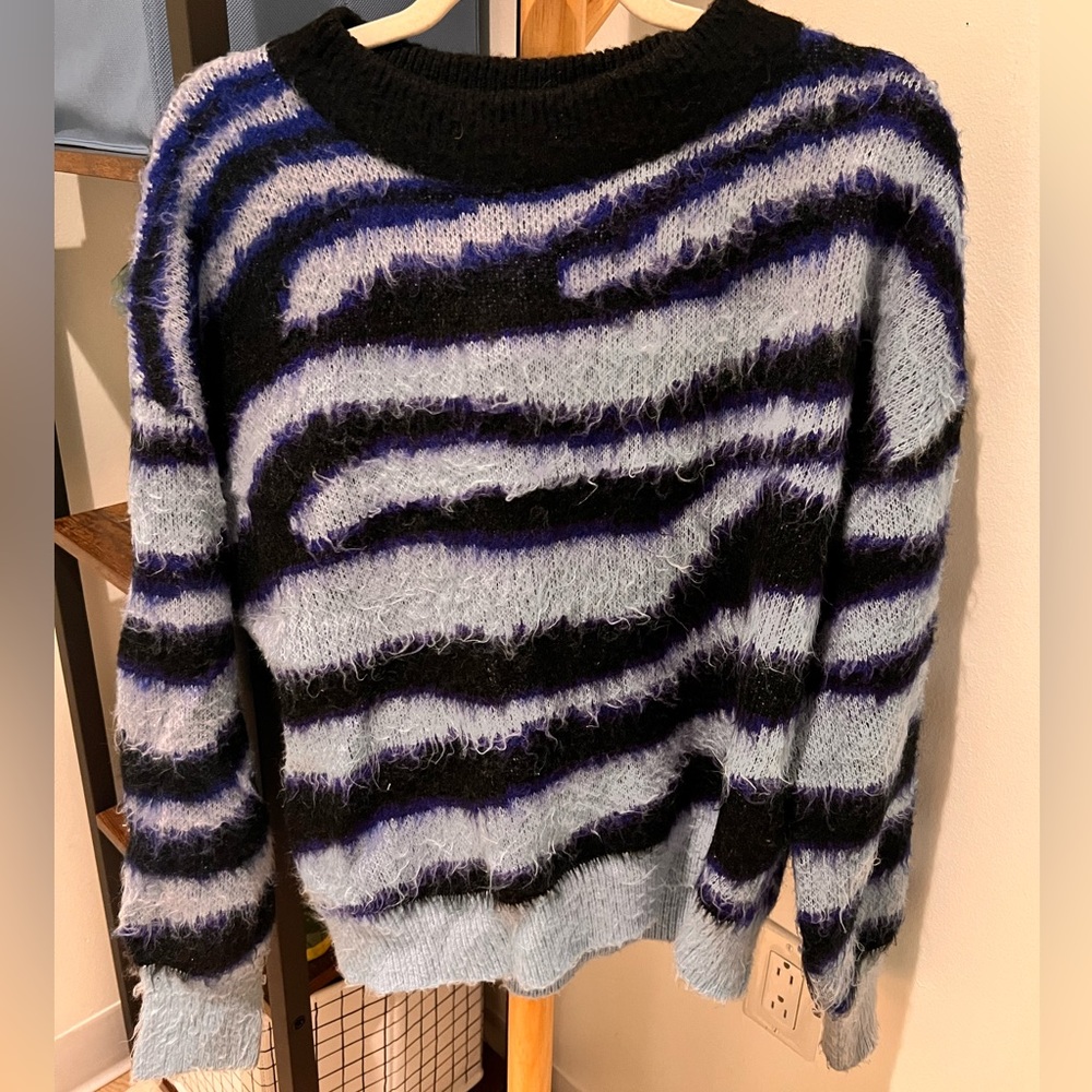 Anthropologie Salma Striped Eyelash Sweater